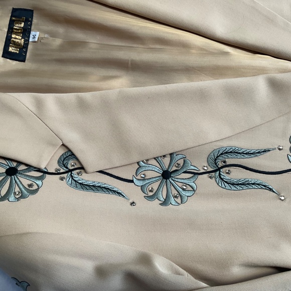 Tan Duster Jacket Embroidered and Embellished by Manuel Cuevas Women’s size 14 - Picture 12 of 16